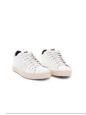 P448 John White Leather Low-Top Sneakers